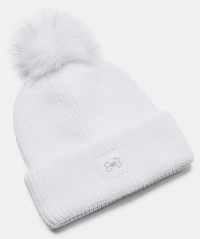 UA Halftime Ribbed Pom Beanie - Womens