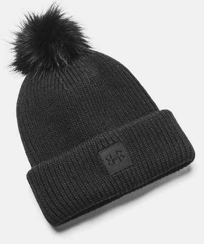 UA Halftime Ribbed Pom Beanie - Womens