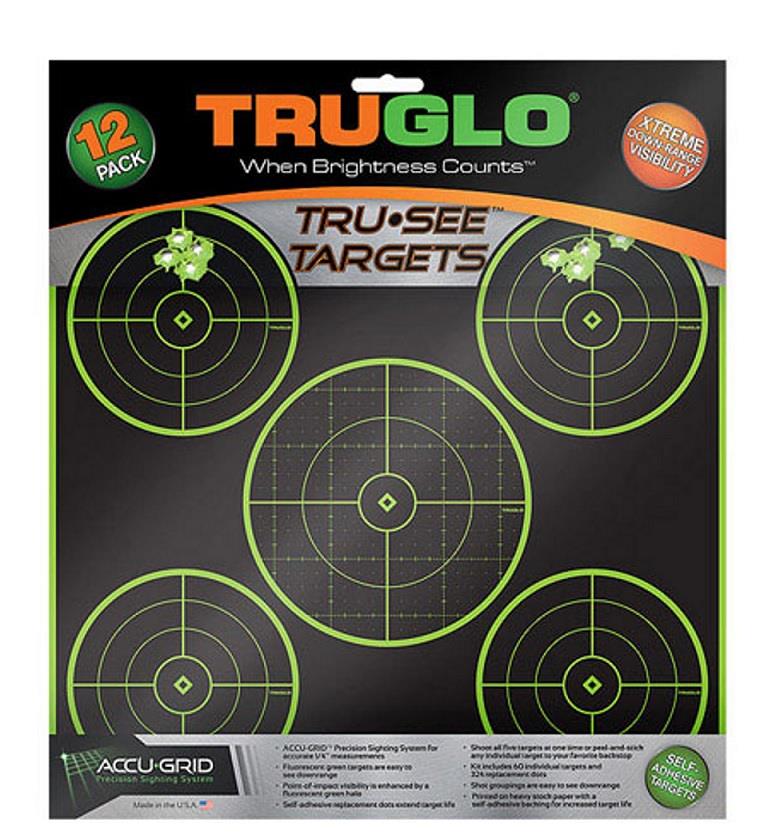 TruGlo Tru-See 12x12" 5-Bull Target, 12 Pack