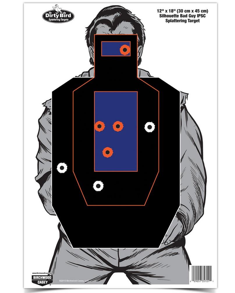 Dirty Bird 12" x 18" Bad Guy IPSC Silhouette Target